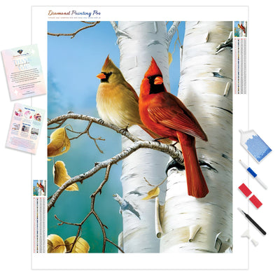 Cardinal Bird on the Tree | Diamond Painting