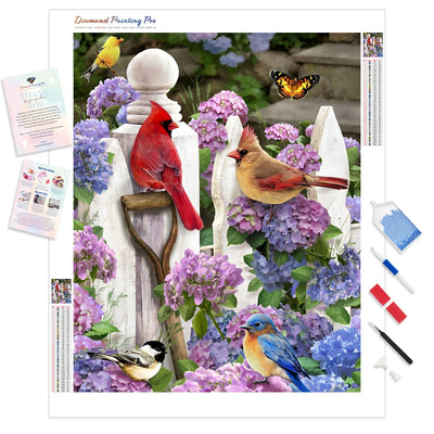 Landscape Birds Flower | Diamond Painting Kit - Full Drill - Square or Round Diamonds with AB Drills Option