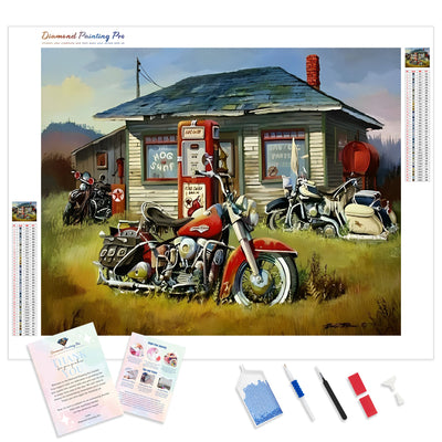 Harley Davidson Motorcycles | Diamond Painting Kit - Full Drill - Square or Round Diamonds with AB Drills Option