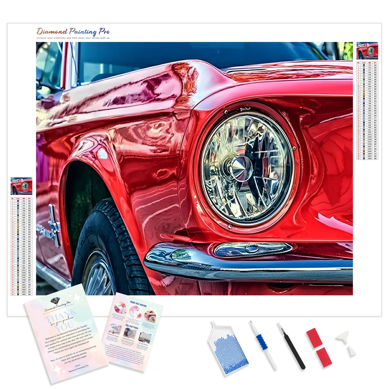 Red Cardiac Car | Diamond Painting Kit - Full Drill - Square or Round Diamonds with AB Drills Option