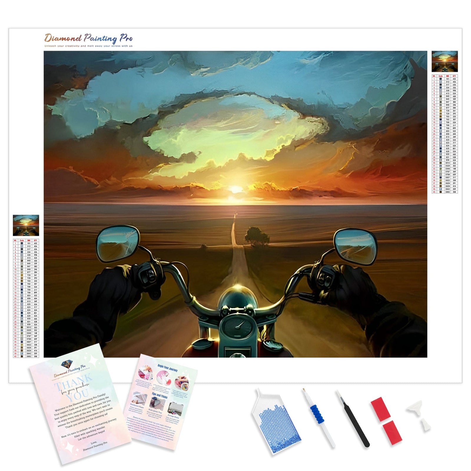 Ride off into the Sunset | Diamond Painting Kit - Full Drill - Square or Round Diamonds with AB Drills Option