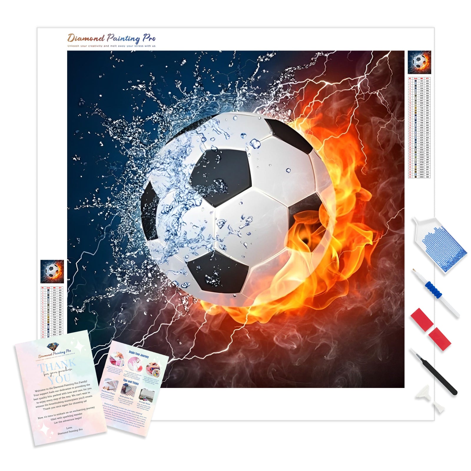 Football | Diamond Painting Kit - Full Drill - Square or Round Diamonds with AB Drills Option