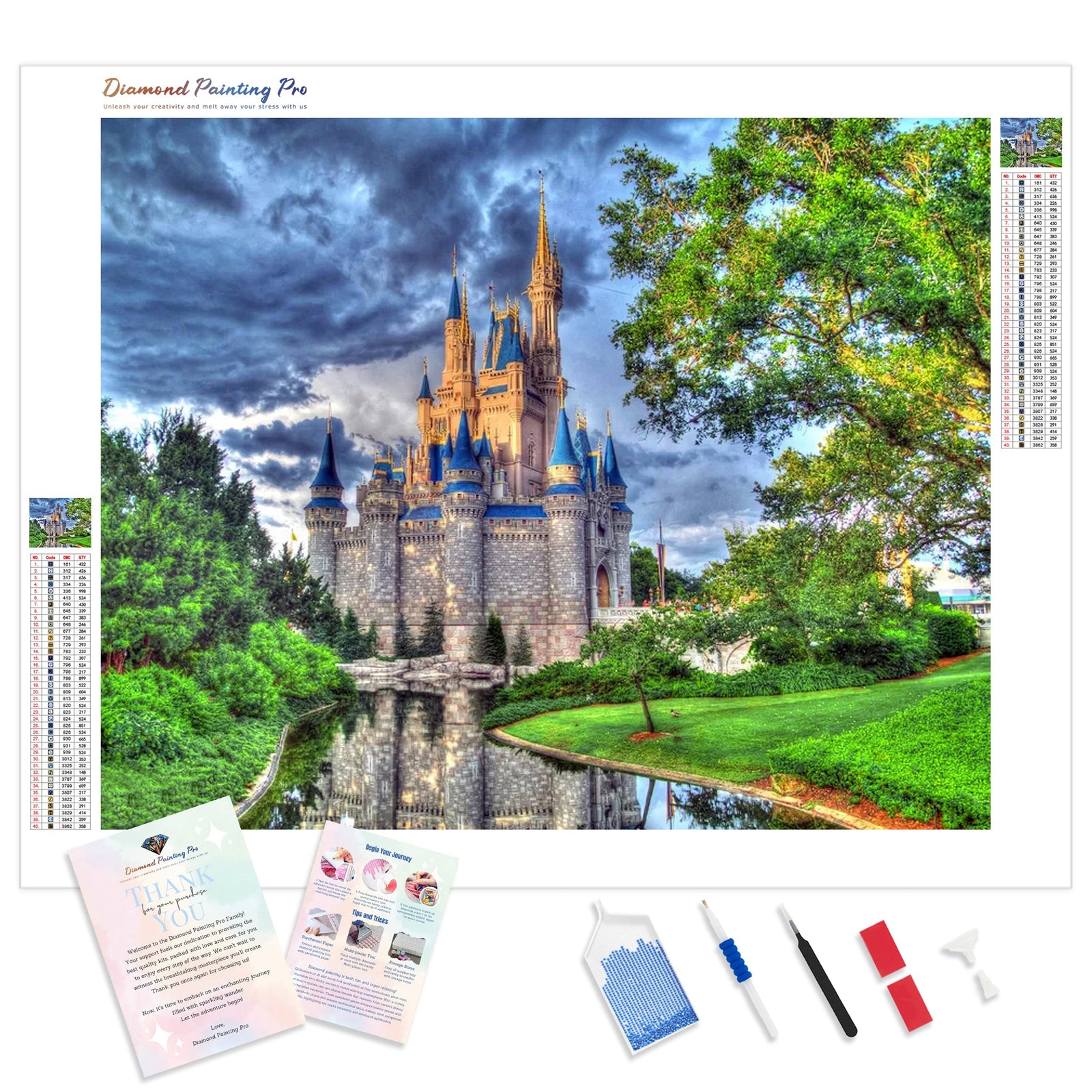 Majestic Castle | Diamond Painting Kit - Full Drill - Square or Round Diamonds with AB Drills Option