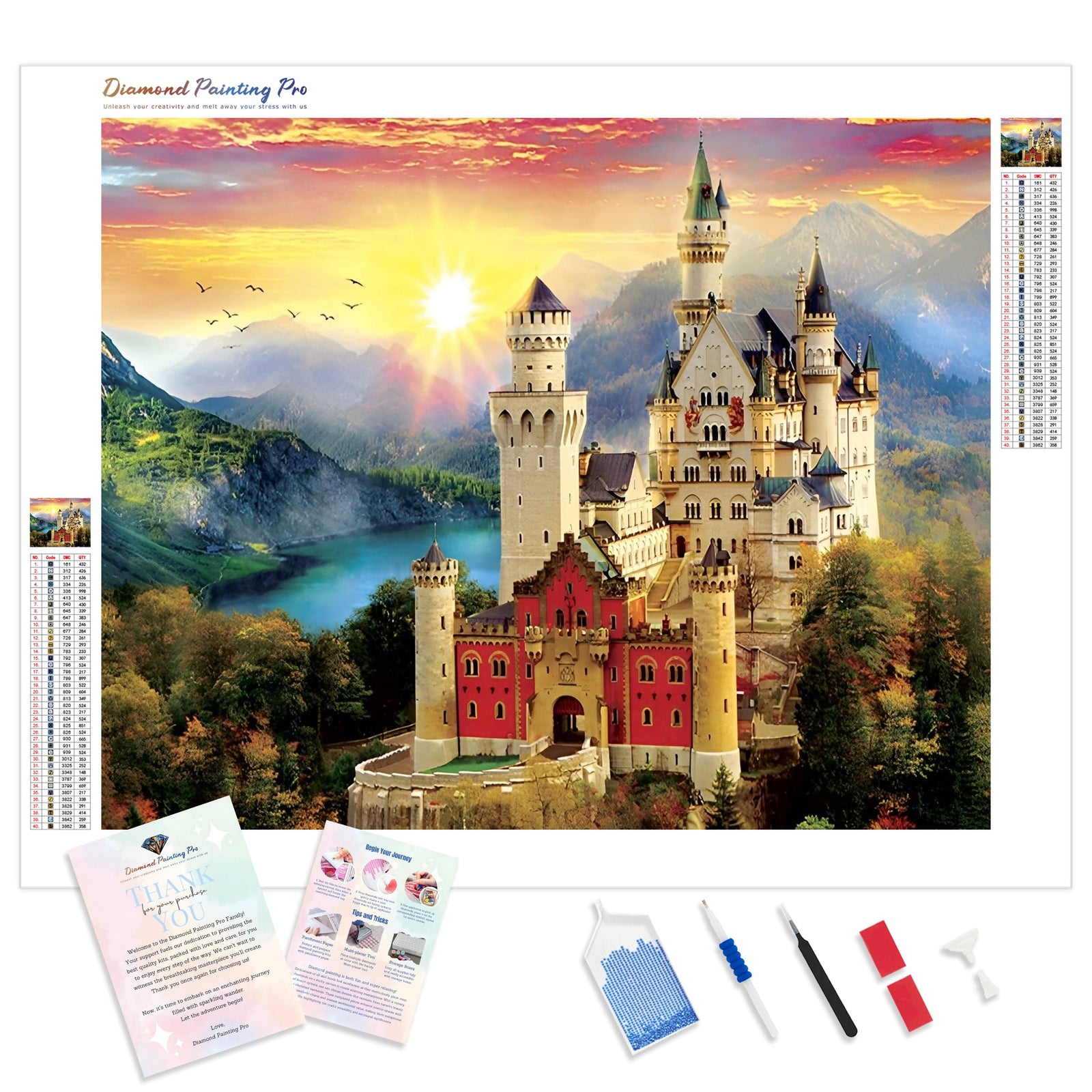 Castle | Diamond Painting Kit - Full Drill - Square or Round Diamonds with AB Drills Option