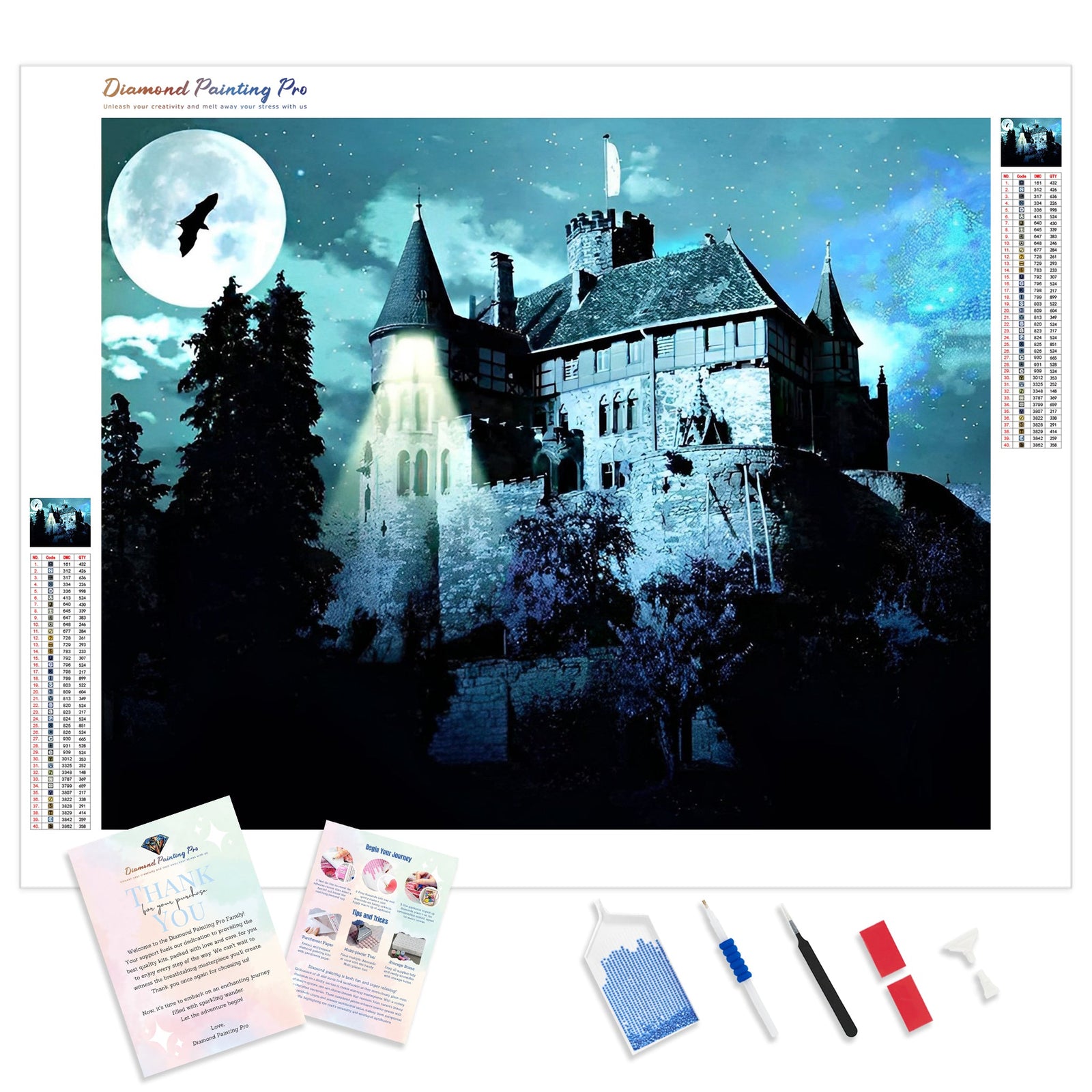 Castle on the Hill | Diamond Painting Kit - Full Drill - Square or Round Diamonds with AB Drills Option