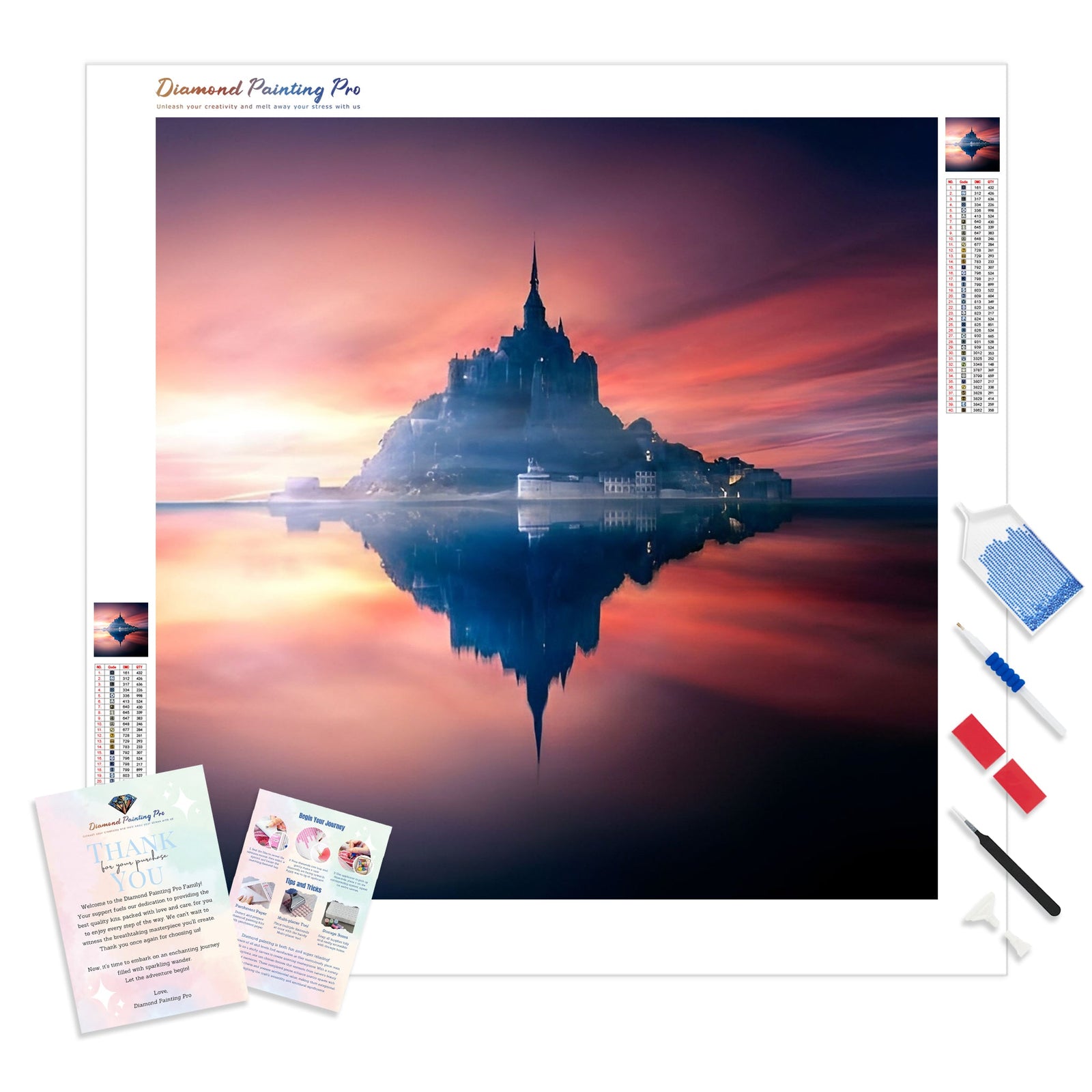 Castle Symmetry | Diamond Painting Kit - Full Drill - Square or Round Diamonds with AB Drills Option