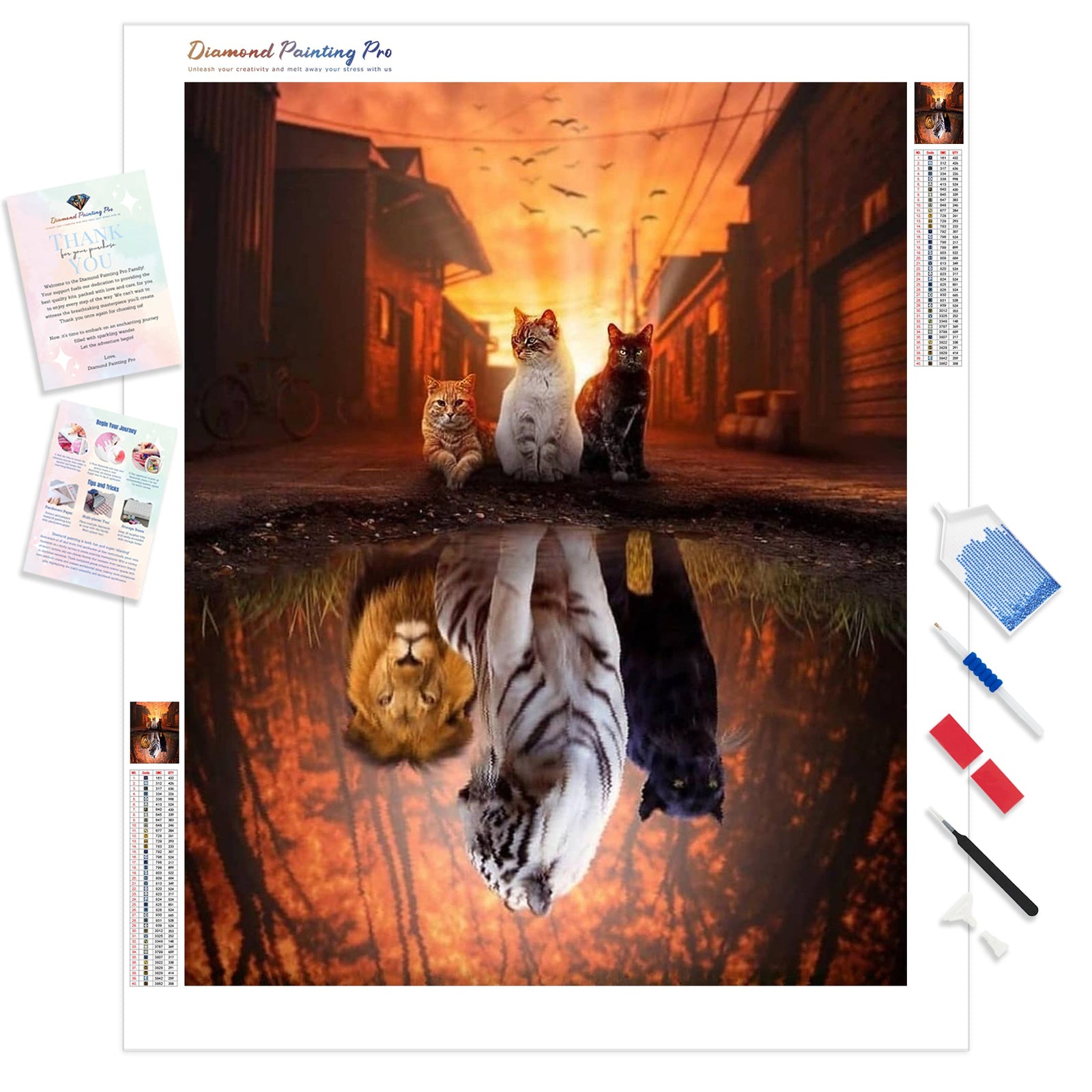 Feline Aspirations | Diamond Painting Kit - Full Drill - Square or Round Diamonds with AB Drills Option