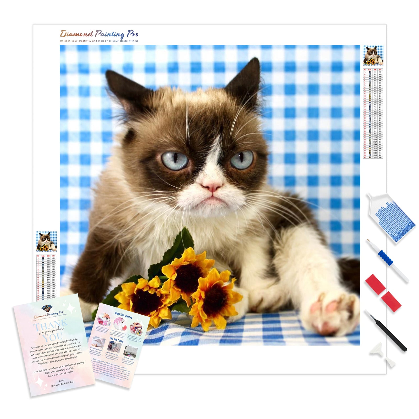 Grumpy Cat | Diamond Painting Kit - Full Drill - Square or Round Diamonds with AB Drills Option