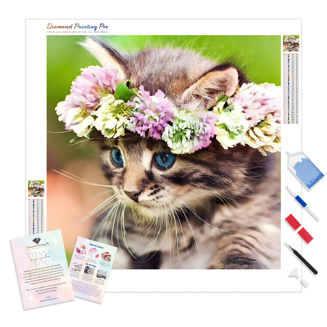 Kitty | Diamond Painting Kit - Full Drill - Square or Round Diamonds with AB Drills Option