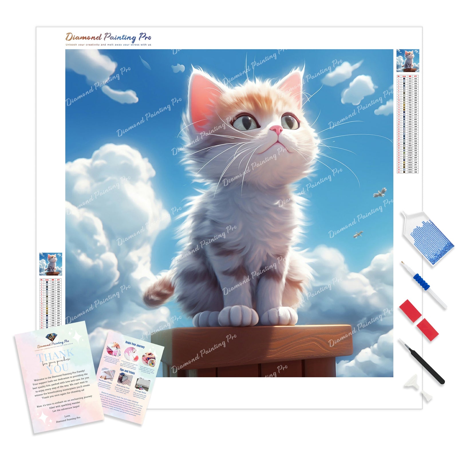 Blue Sky Kitty Pride | Diamond Painting Kit - Full Drill - Square or Round Diamonds with AB Drills Option