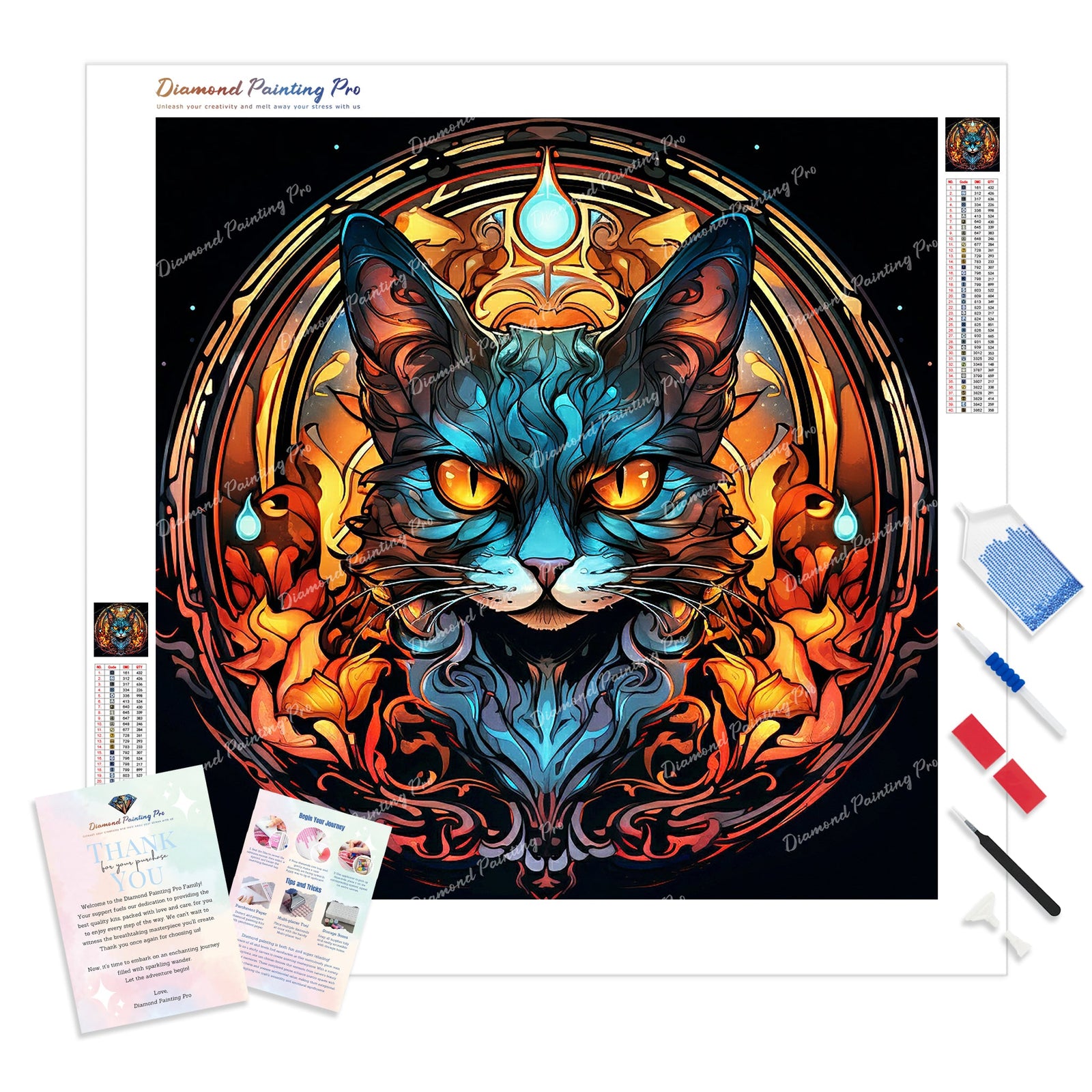 Fierce Stare | Diamond Painting Kit - Full Drill - Square or Round Diamonds with AB Drills Option