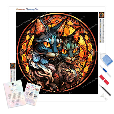 Twin Cat Tempest | Diamond Painting