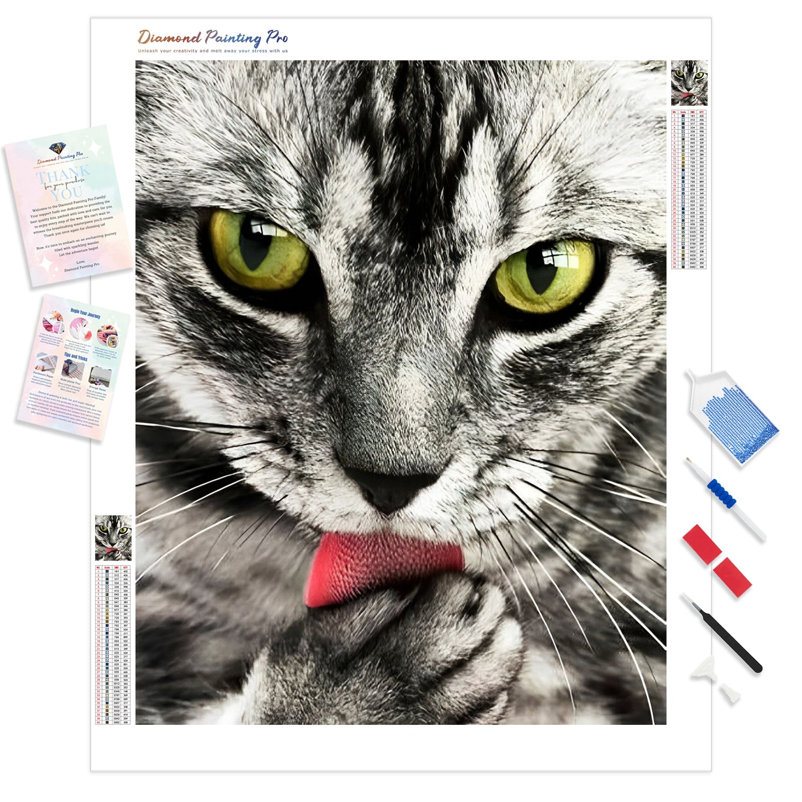 Tabby | Diamond Painting Kit - Full Drill - Square or Round Diamonds with AB Drills Option