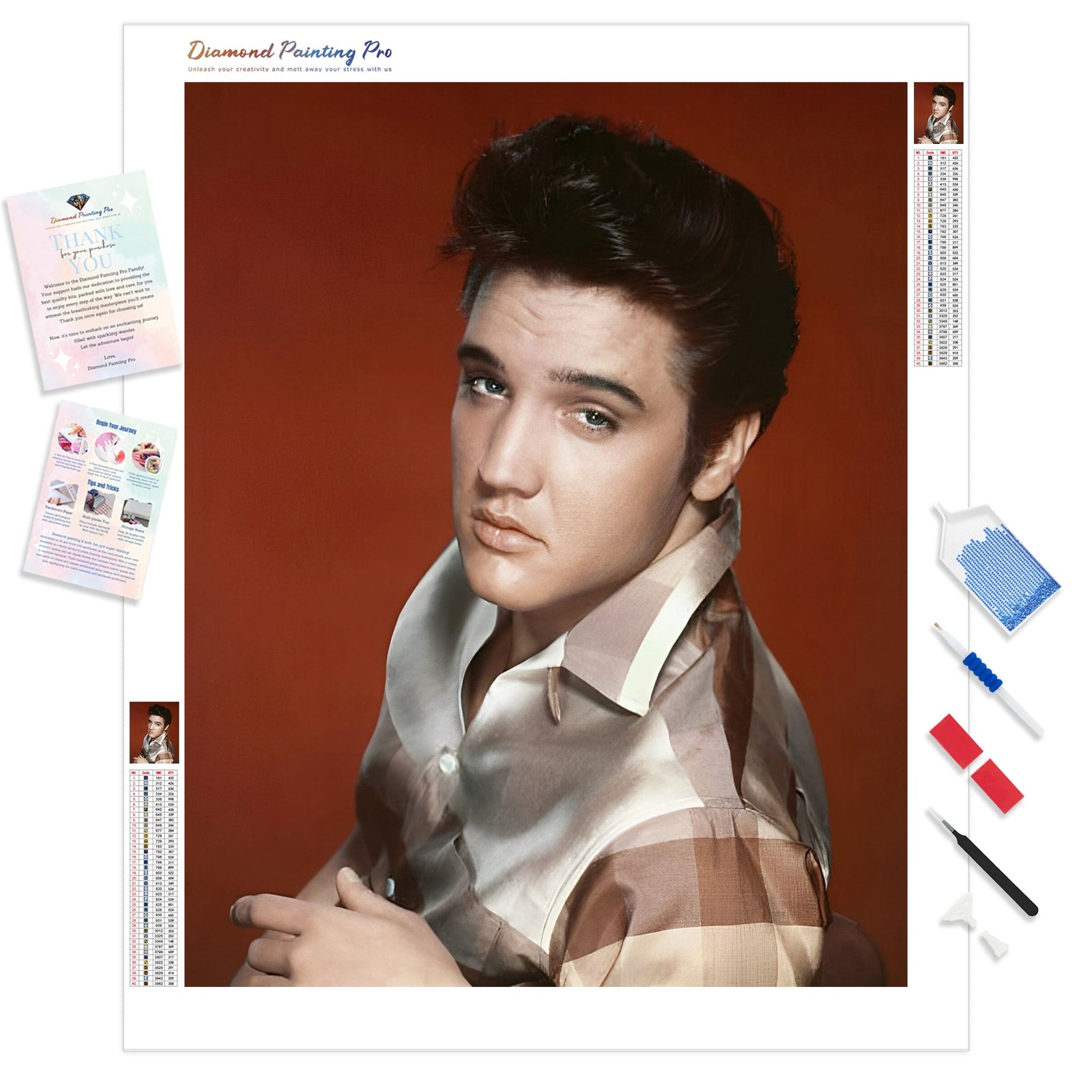 Elvis Presley Rock Legend | Diamond Painting Kit - Full Drill - Square or Round Diamonds with AB Drills Option