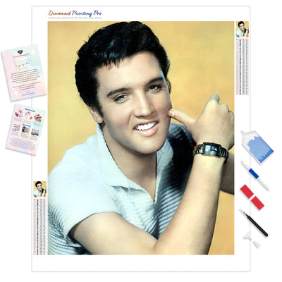 Elvis Presley Smile | Diamond Painting Kit - Full Drill - Square or Round Diamonds with AB Drills Option