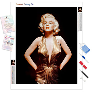 Marilyn Monroe in Gold Dress | Diamond Painting