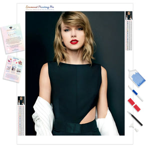 Taylor Swift in Black Dress | Diamond Painting