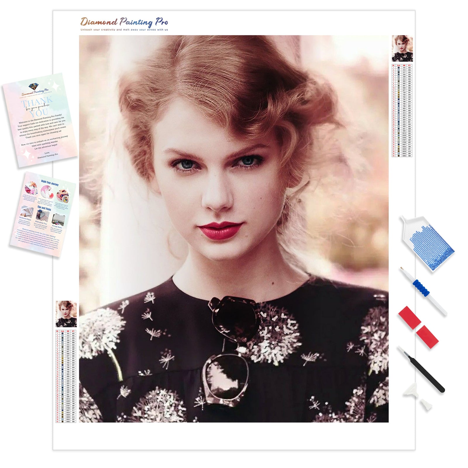 Taylor Swift in Vogue | Diamond Painting Kit - Full Drill - Square or Round Diamonds with AB Drills Option