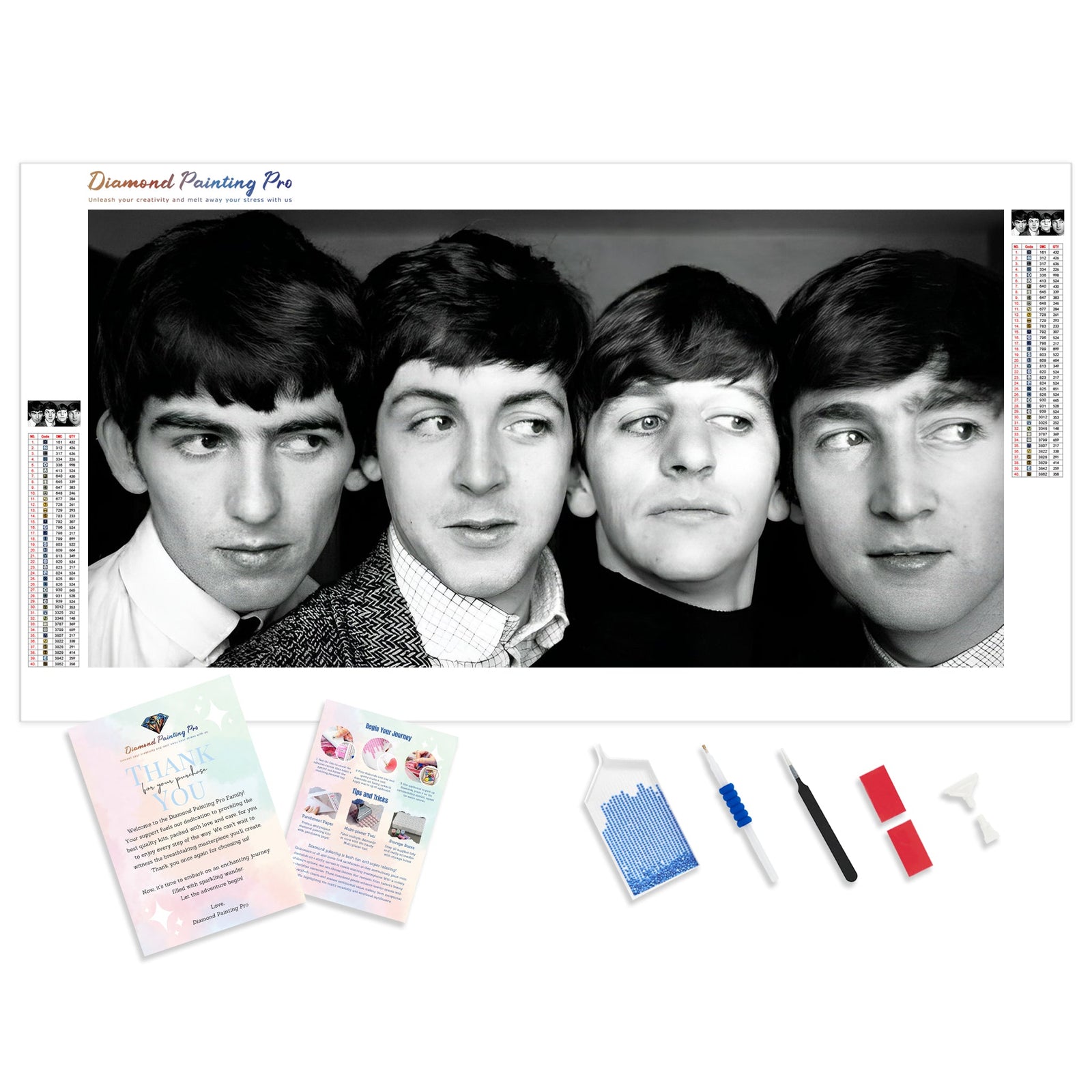 The Beatles Summer Love | Diamond Painting Kit - Full Drill - Square or Round Diamonds with AB Drills Option