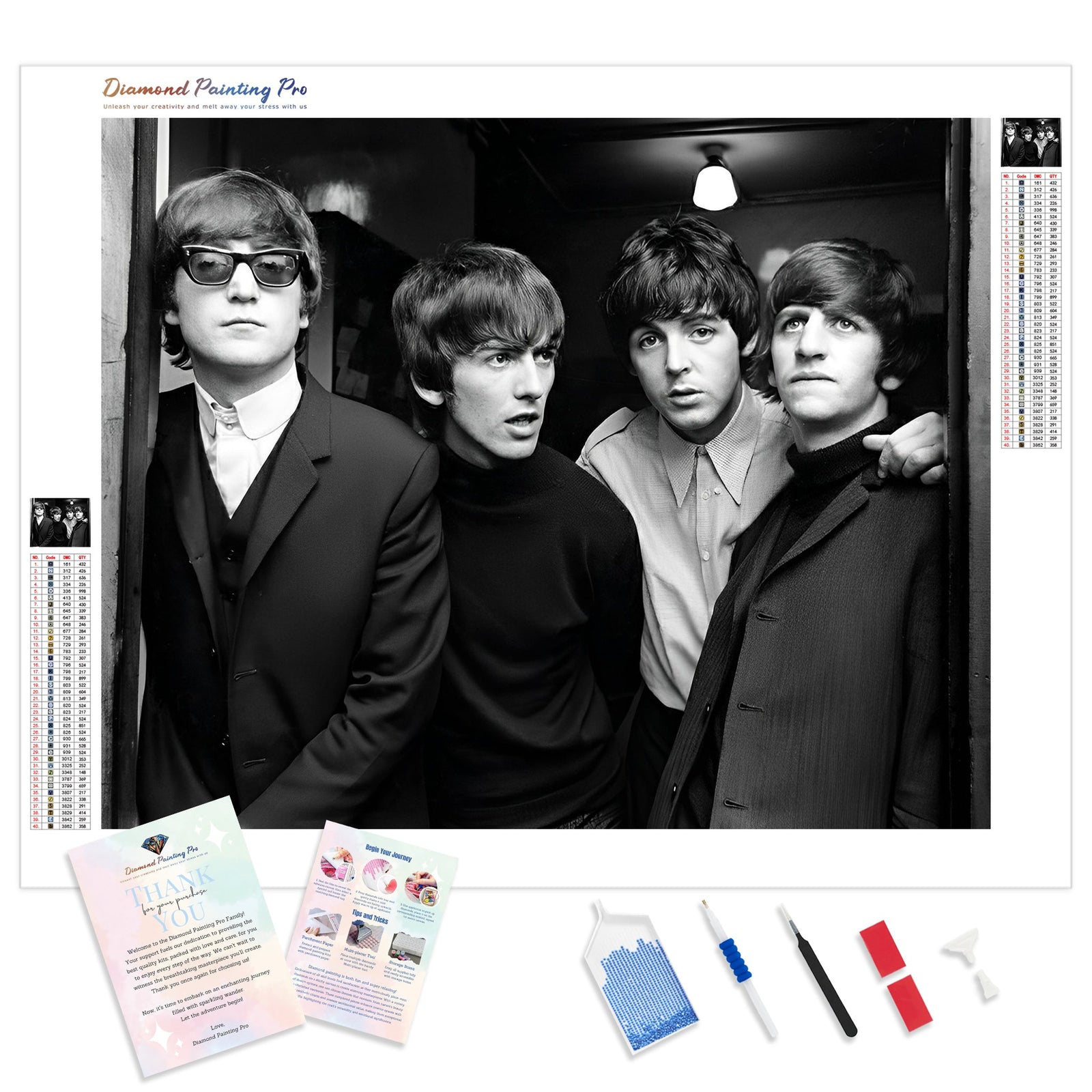 The Beatles Band | Diamond Painting Kit - Full Drill - Square or Round Diamonds with AB Drills Option