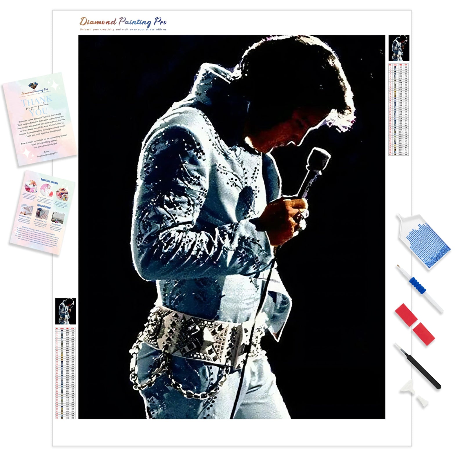 Elvis Presley The King | Diamond Painting Kit - Full Drill - Square or Round Diamonds with AB Drills Option