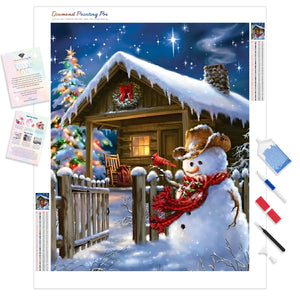 Snowman Christmas Night | Diamond Painting