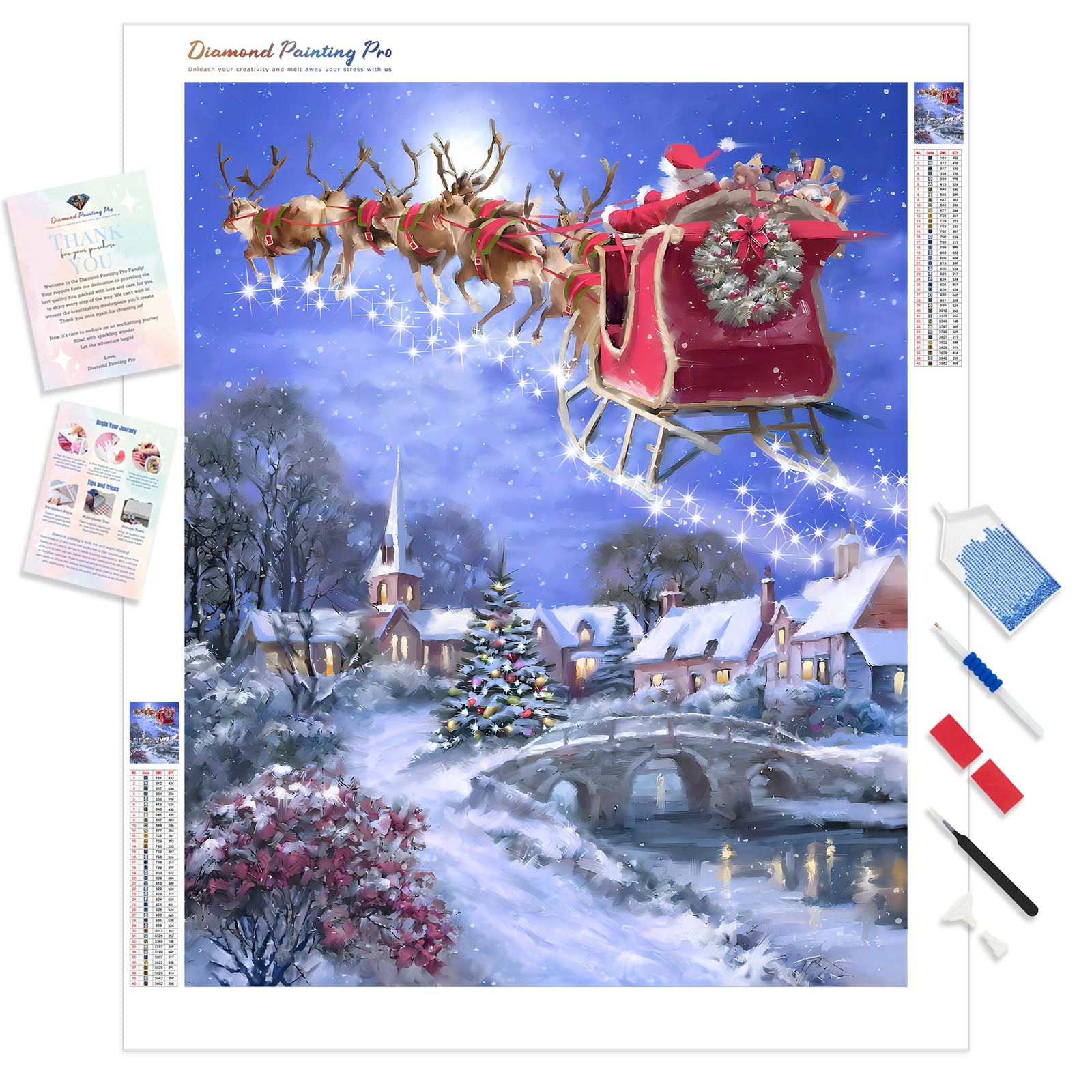 Christmas Night | Diamond Painting Kit - Full Drill - Square or Round Diamonds with AB Drills Option