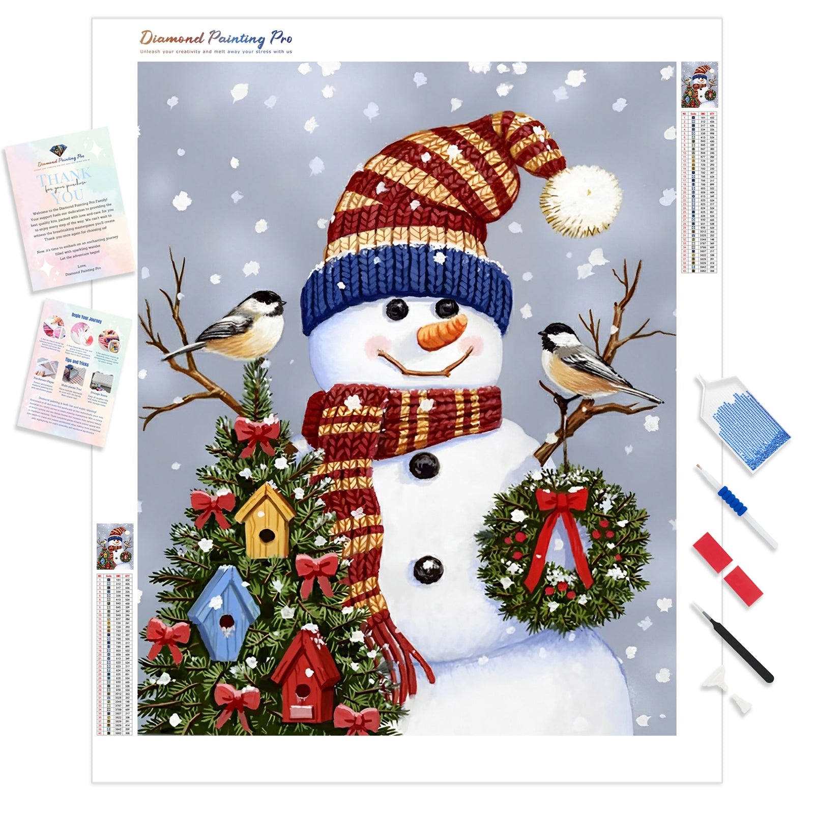 Christmas Snowman | Diamond Painting Kit - Full Drill - Square or Round Diamonds with AB Drills Option