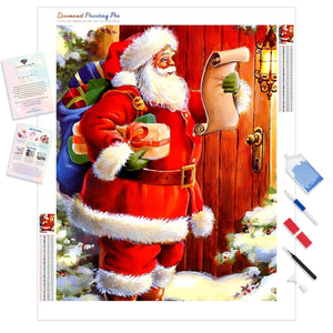 Christmas Santa with Gift Lists | Diamond Painting