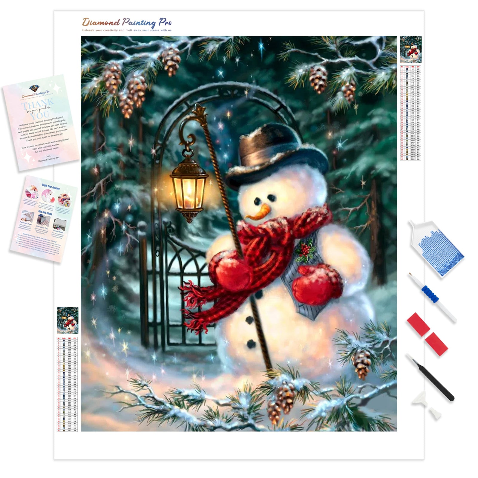 Christmas Night Light | Diamond Painting Kit - Full Drill - Square or Round Diamonds with AB Drills Option