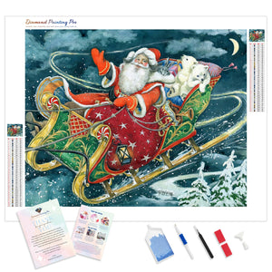 Christmas Santa and Sleigh | Diamond Painting