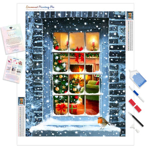 Christmas Through Window | Diamond Painting