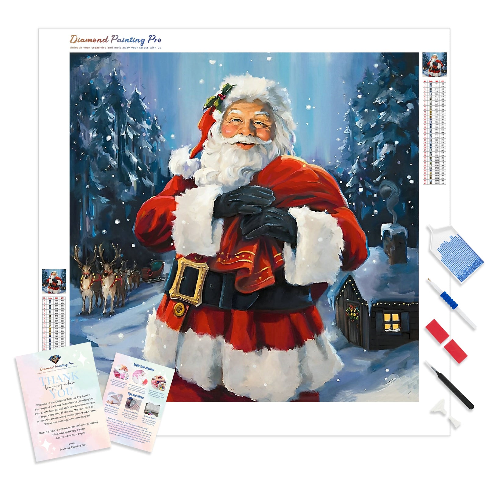 Christmas Night Santa | Diamond Painting Kit - Full Drill - Square or Round Diamonds with AB Drills Option