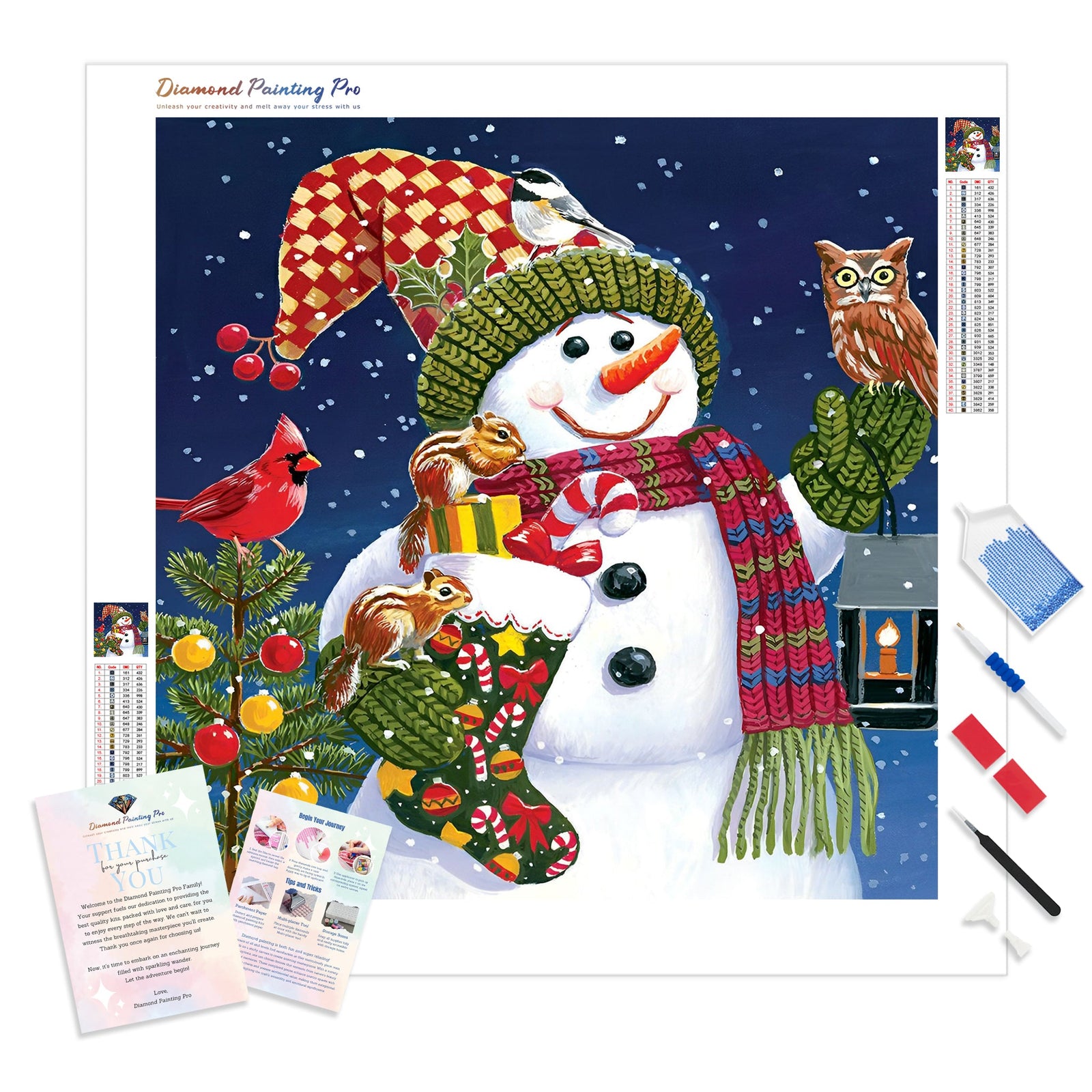 Snowman and Friends | Diamond Painting Kit - Full Drill - Square or Round Diamonds with AB Drills Option