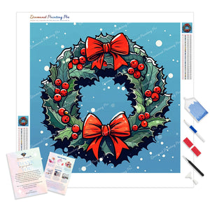 Cartoon Wreath with Ribbons | Diamond Painting