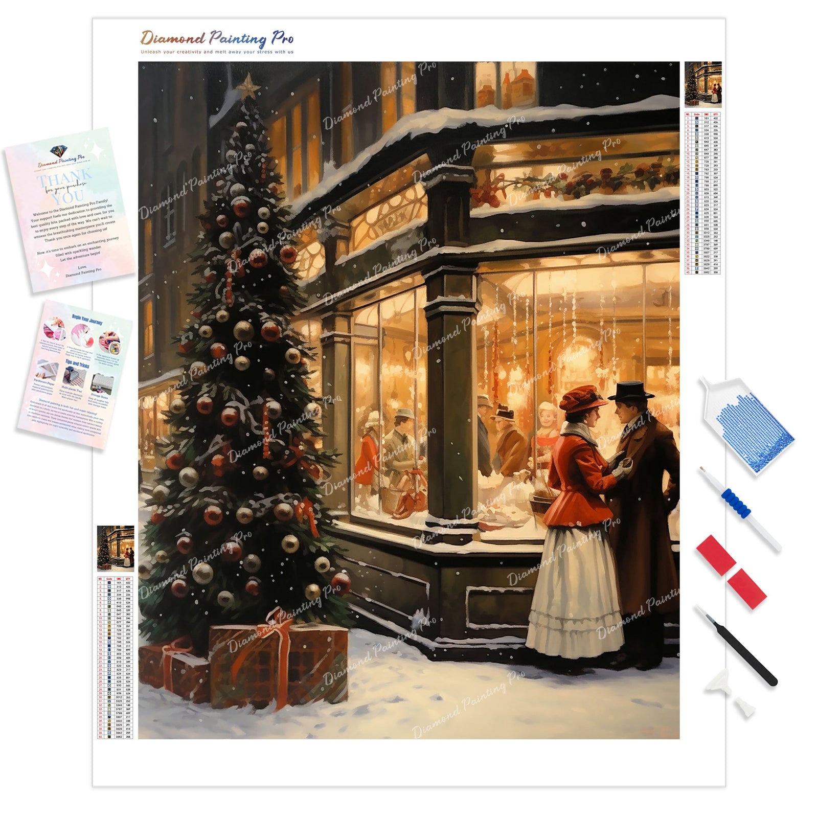 Christmas Romance | Diamond Painting Kit - Full Drill - Square or Round Diamonds with AB Drills Option