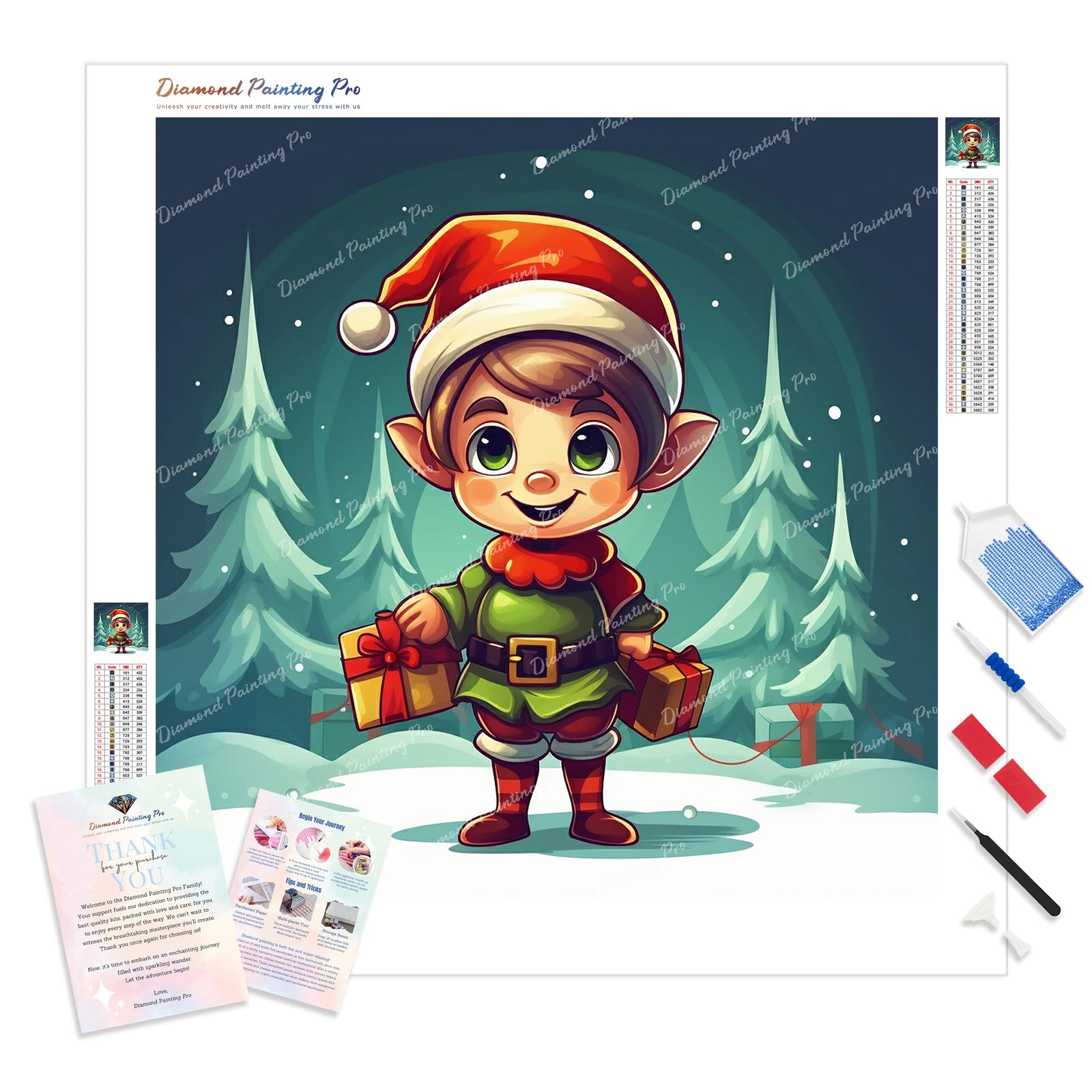 Santa's Little Helper | Diamond Painting Kit - Full Drill - Square or Round Diamonds with AB Drills Option