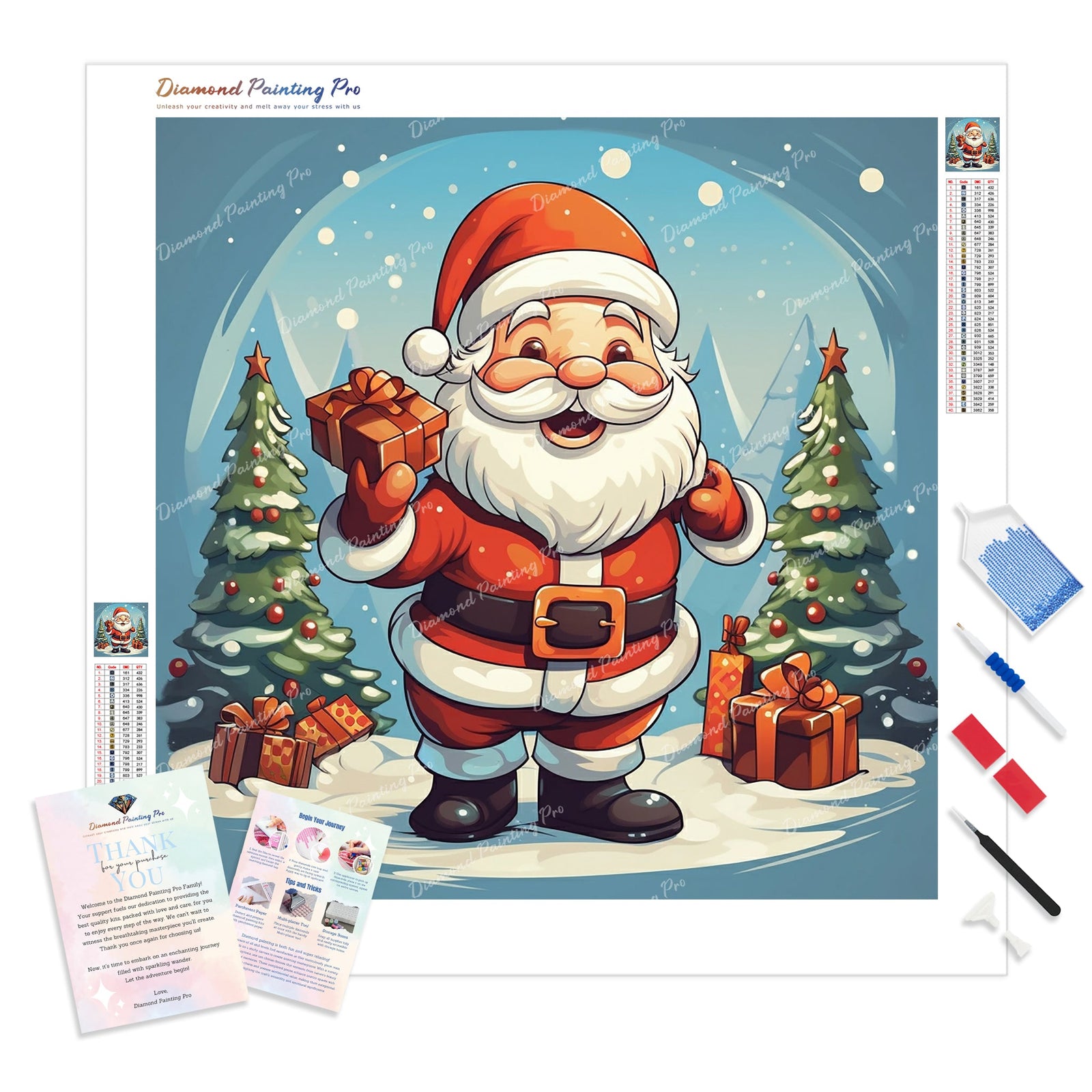 Santa's Gift Delight | Diamond Painting Kit - Full Drill - Square or Round Diamonds with AB Drills Option