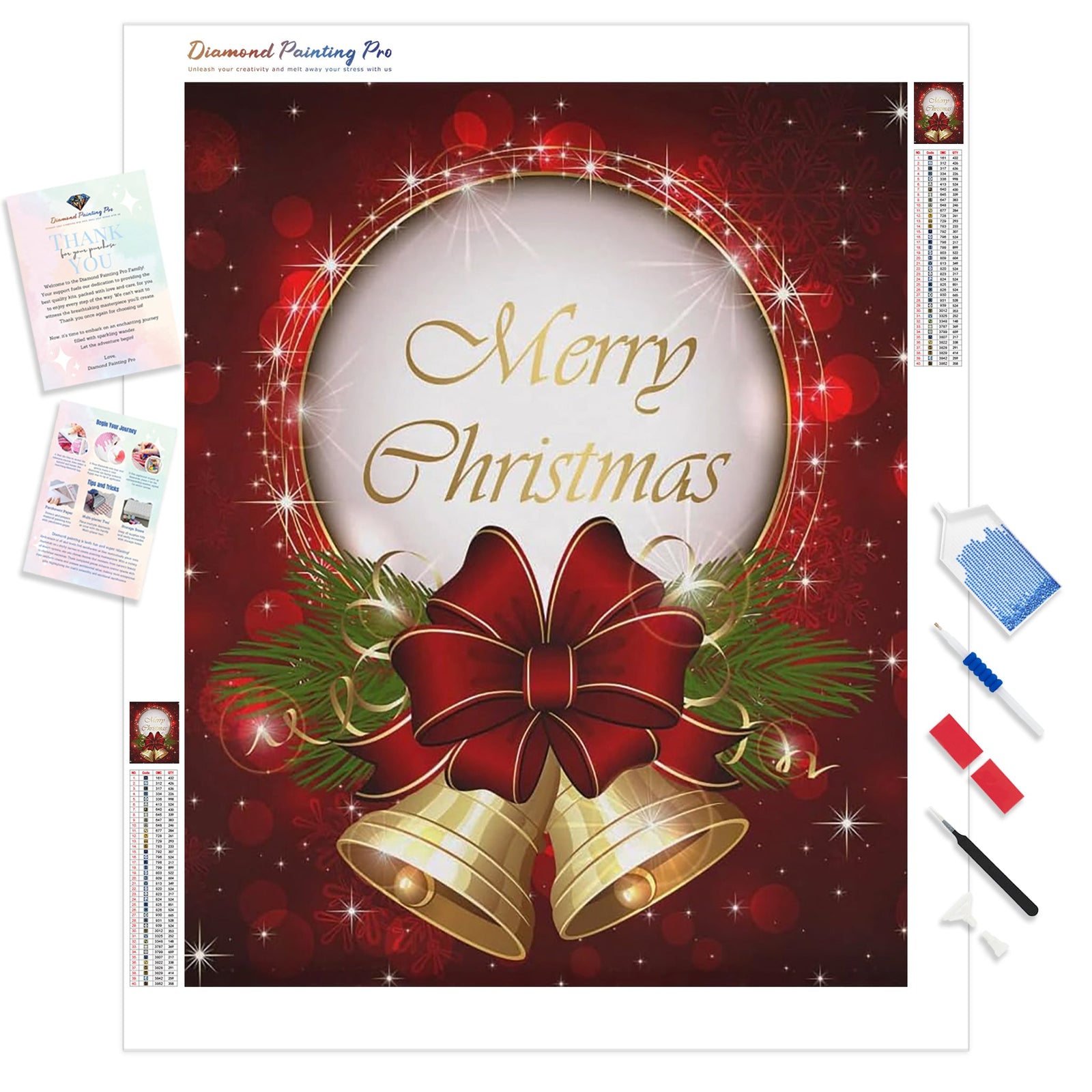 The Christmas Bell | Diamond Painting Kit - Full Drill - Square or Round Diamonds with AB Drills Option