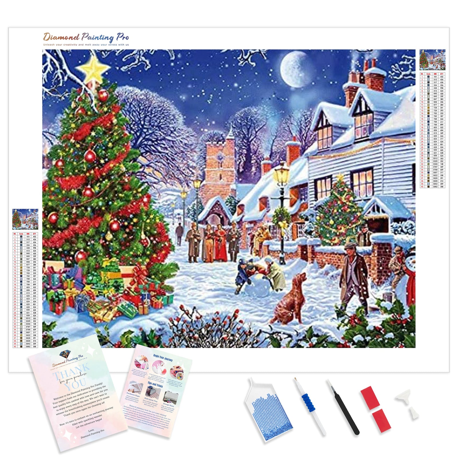 Christmas in the Town | Diamond Painting Kit - Full Drill - Square or Round Diamonds with AB Drills Option