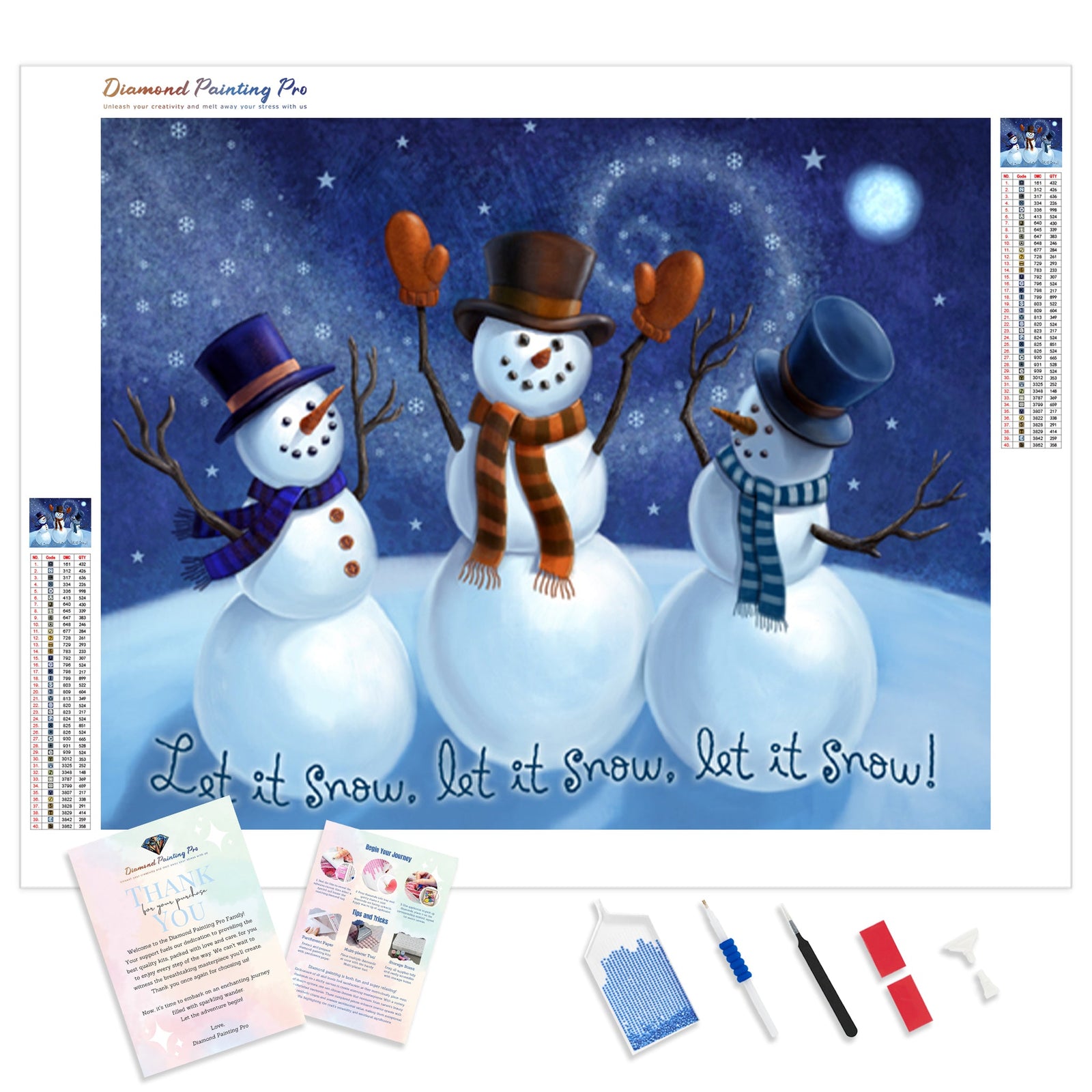 Let It Snow Cheer | Diamond Painting Kit - Full Drill - Square or Round Diamonds with AB Drills Option