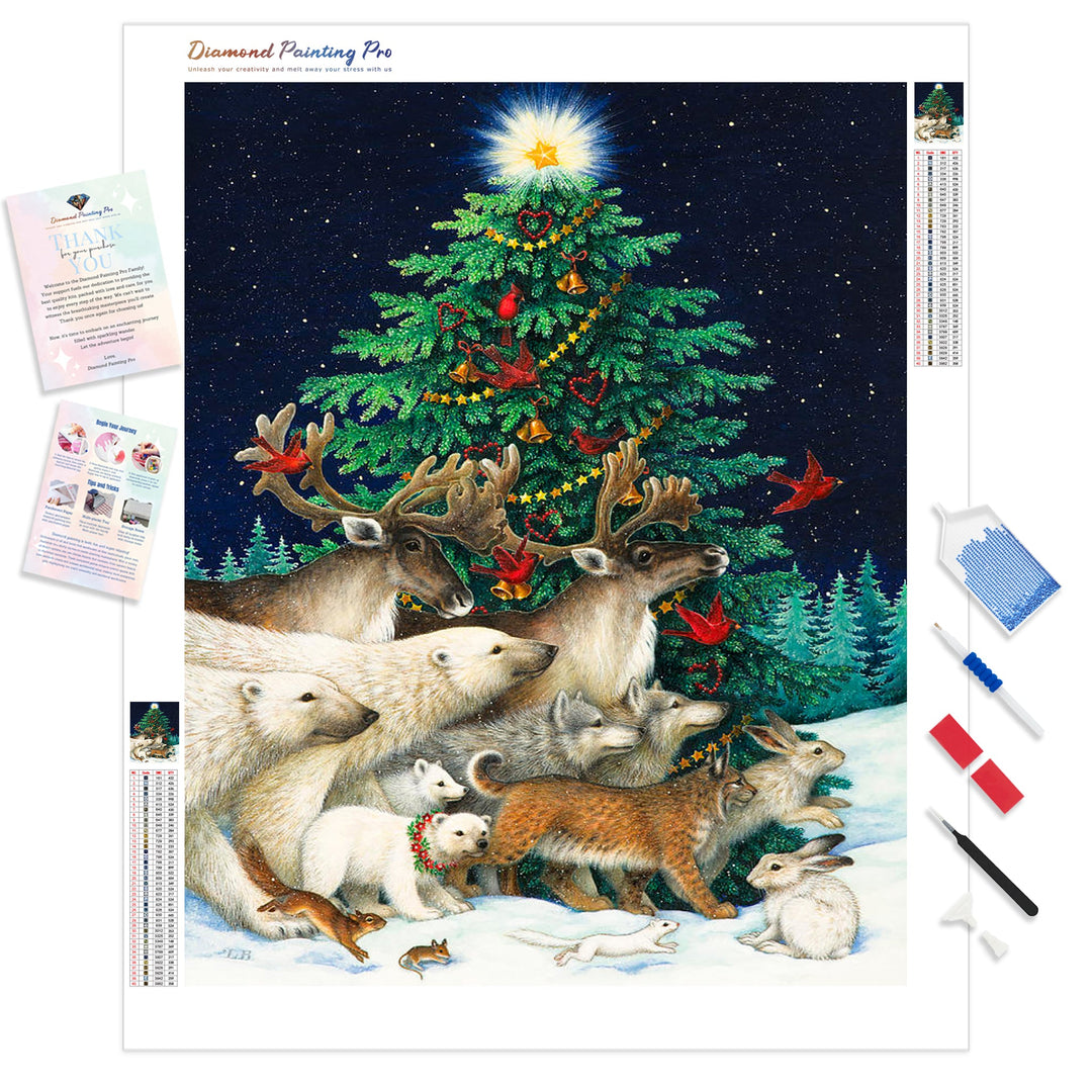 Christmas Animals | Diamond Painting Kit - Full Drill - Square or Round Diamonds with AB Drills Option