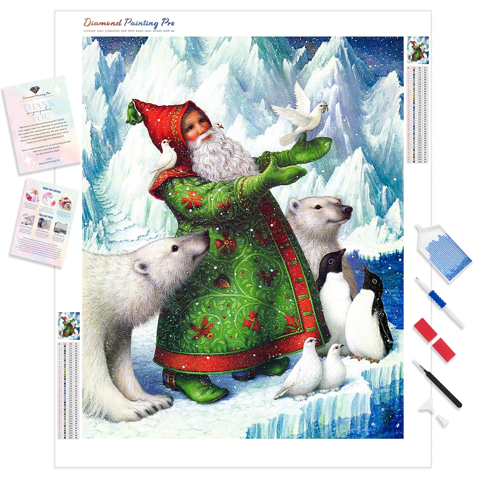 Santa Claus and Bear | Diamond Painting Kit - Full Drill - Square or Round Diamonds with AB Drills Option