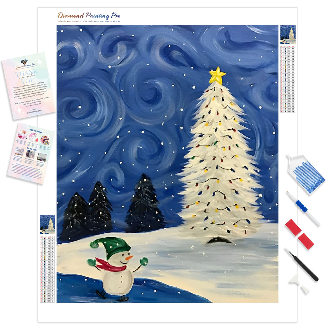 Christmas Night Sky | Diamond Painting Kit - Full Drill - Square or Round Diamonds with AB Drills Option