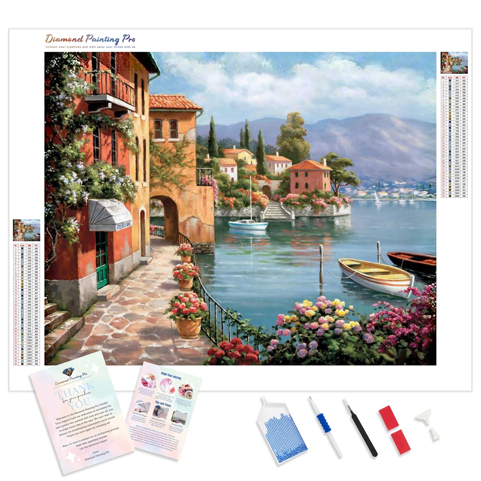 Venice Villa Seaside | Diamond Painting Kit - Full Drill - Square or Round Diamonds with AB Drills Option