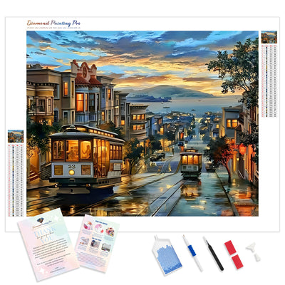 San Francisco Night | Diamond Painting Kit - Full Drill - Square or Round Diamonds with AB Drills Option