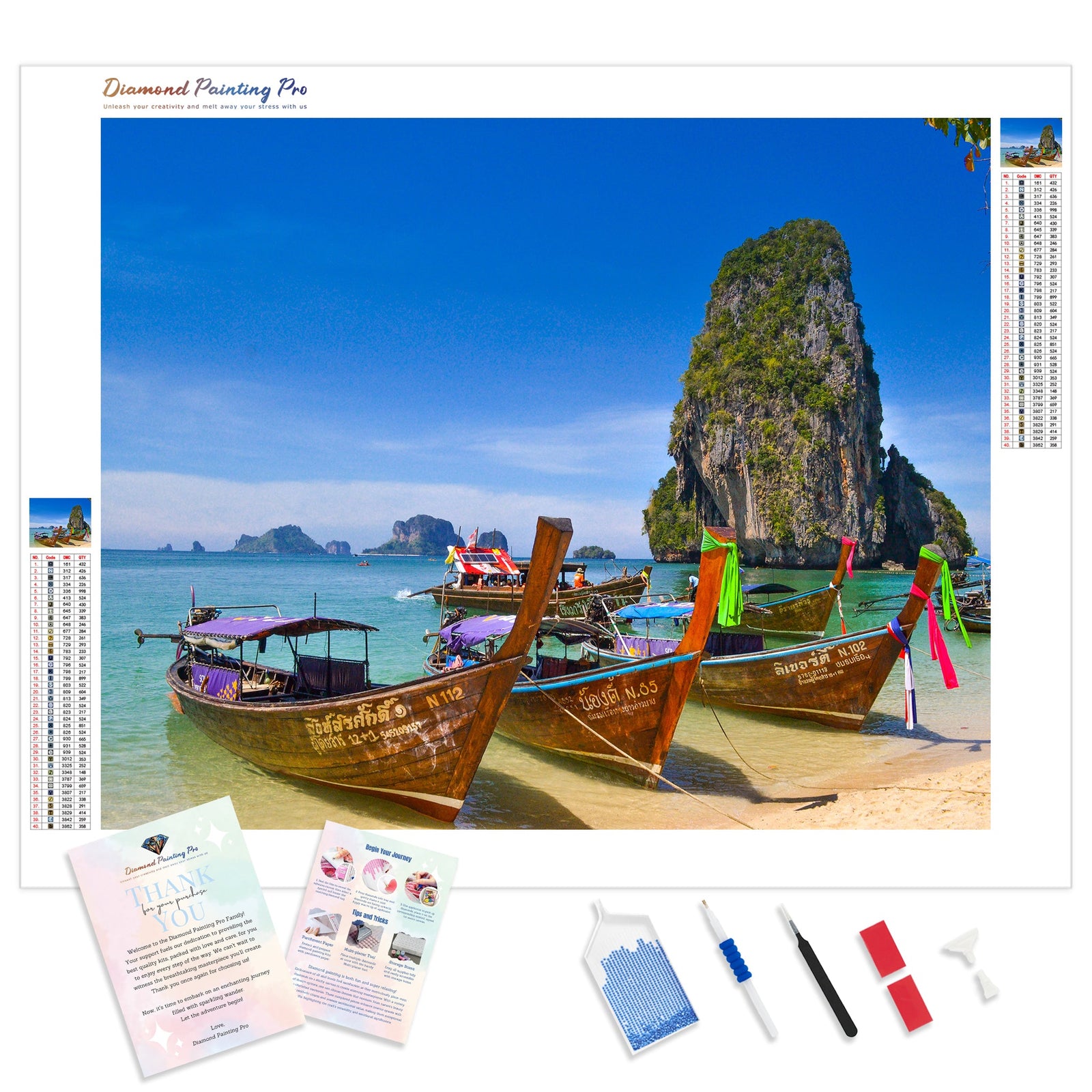 Phi Phi Island | Diamond Painting Kit - Full Drill - Square or Round Diamonds with AB Drills Option