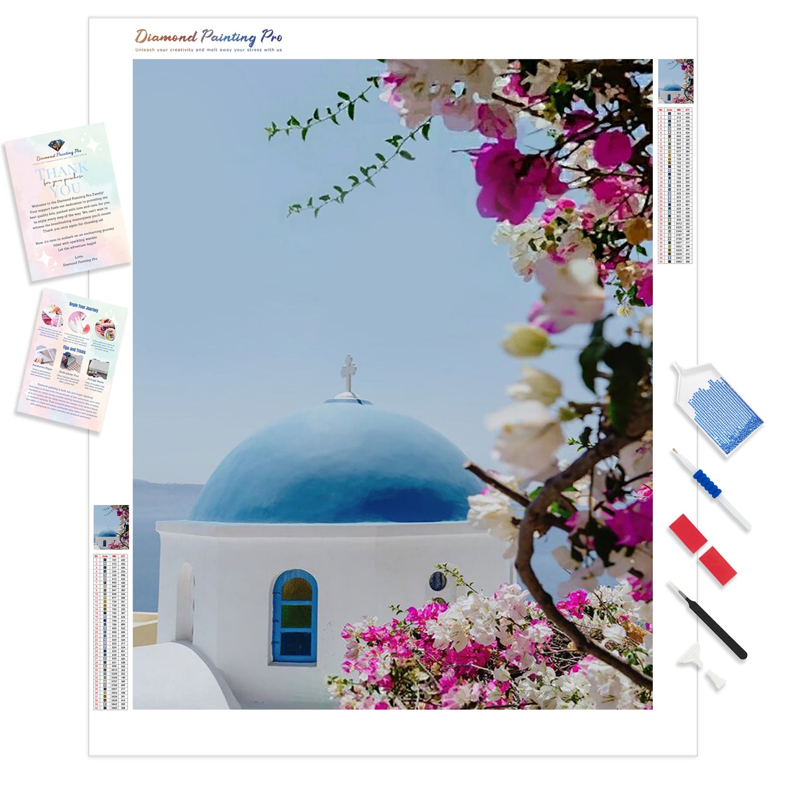 Santorini | Diamond Painting Kit - Full Drill - Square or Round Diamonds with AB Drills Option