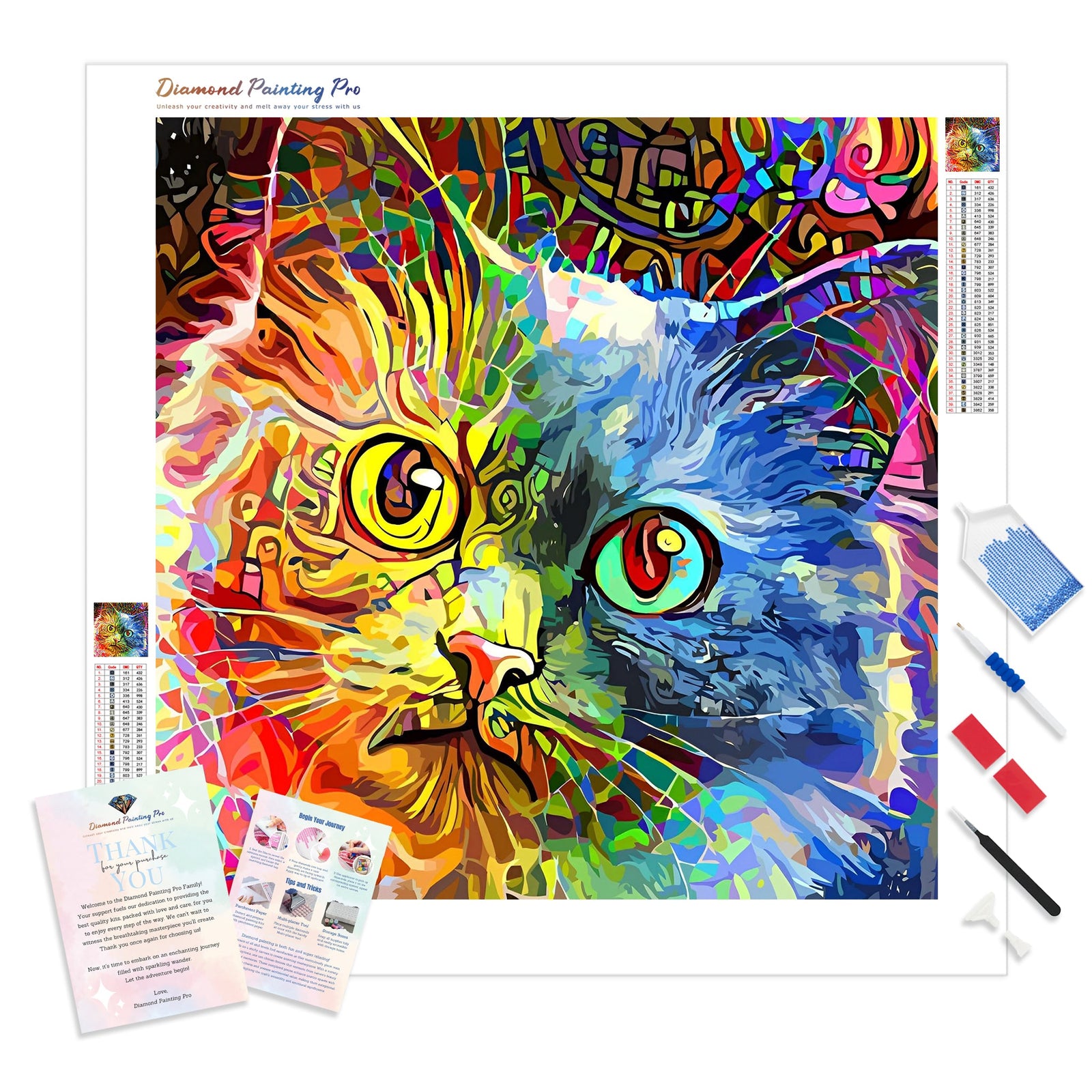 Tabby Cat | Diamond Painting Kit - Full Drill - Square or Round Diamonds with AB Drills Option