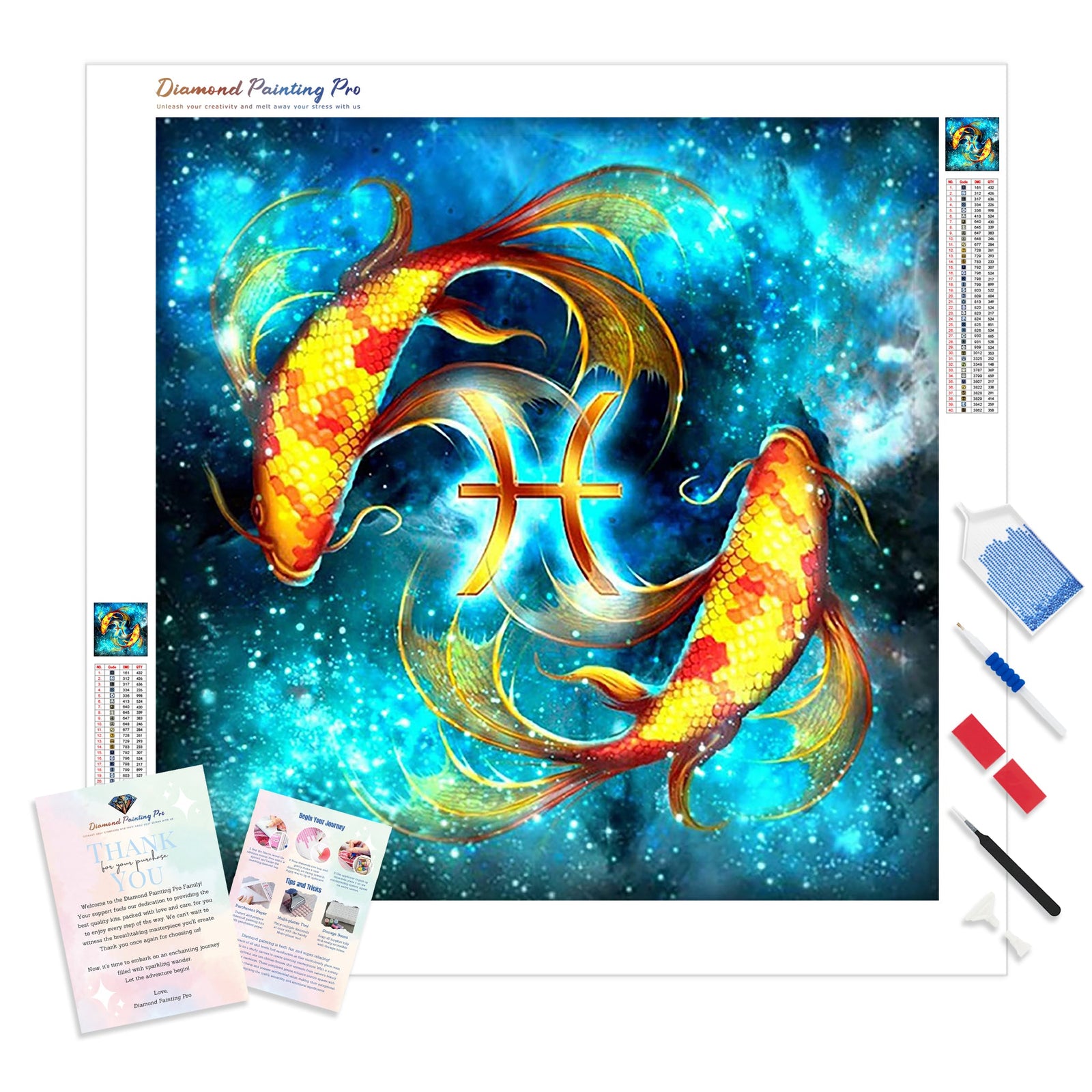 Pisces Constellation | Diamond Painting Kit - Full Drill - Square or Round Diamonds with AB Drills Option